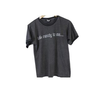 Talk nerdy To me T Shirt Junk Food Adult Small Mens Funny Graphic Gray